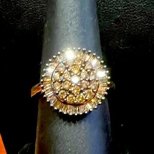 Ring in rose gold over sterling silver champagne diamonds